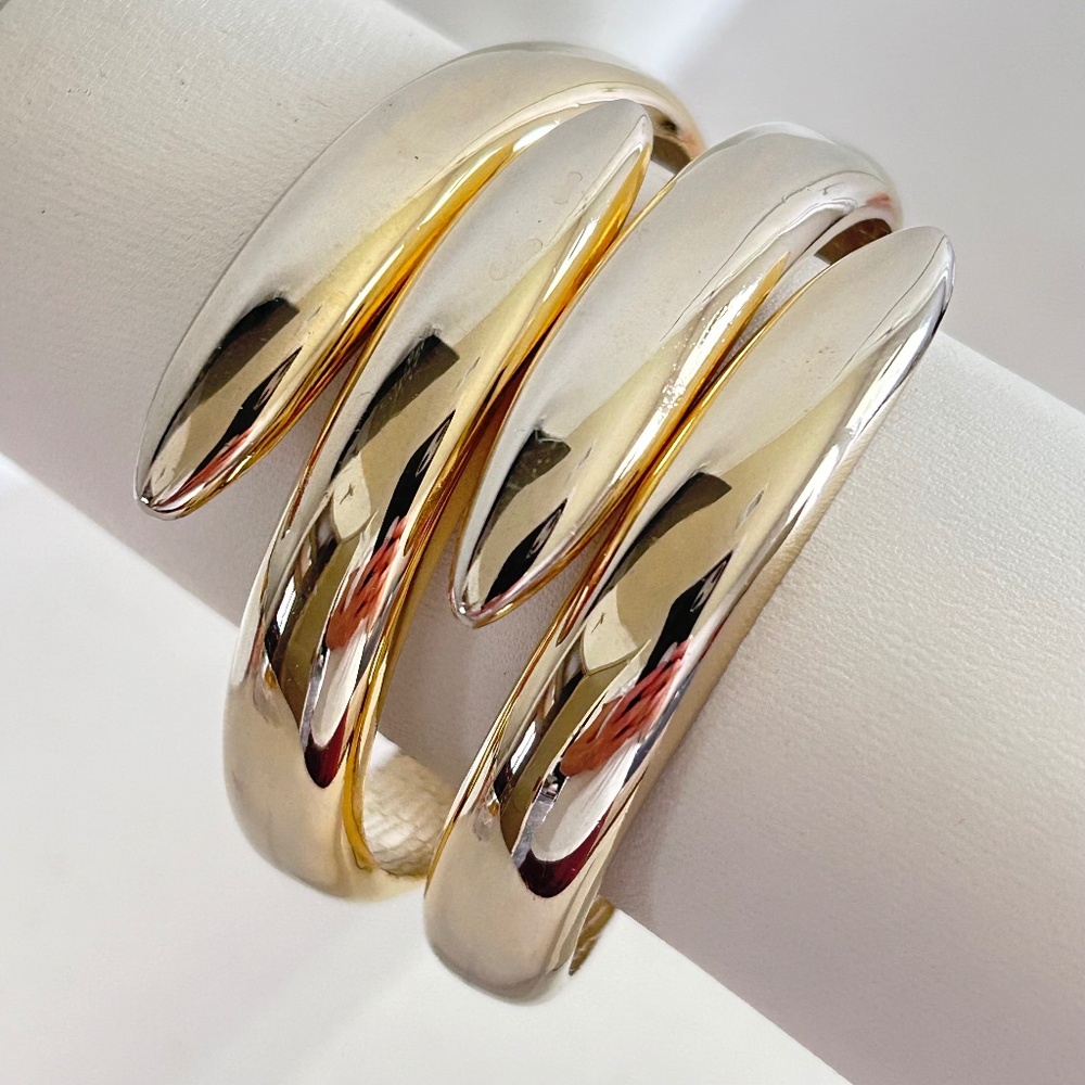 Vintage Brass Cuff Bracelet Spring Cuff Expandable Bracelet Clamper